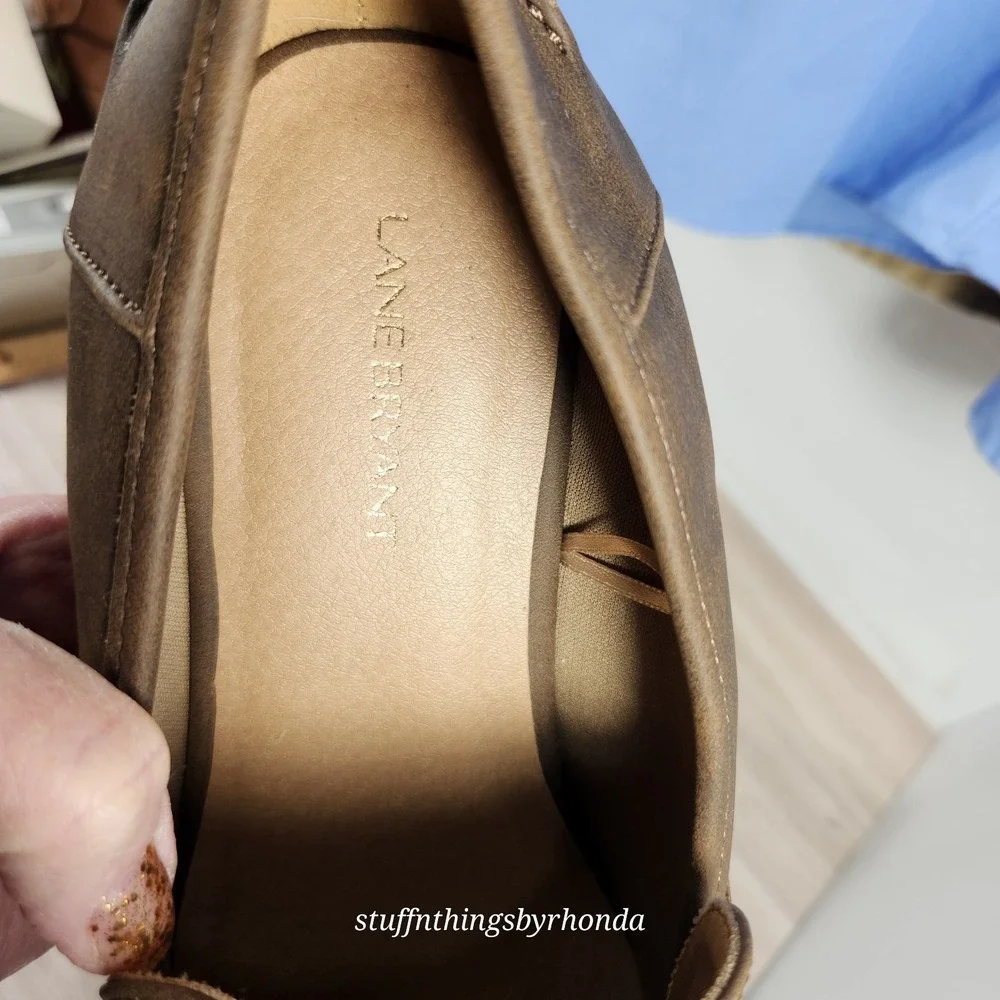 New Without Box Lane Bryant Distressed Brown Penny Loafers Women's‎ 9.5